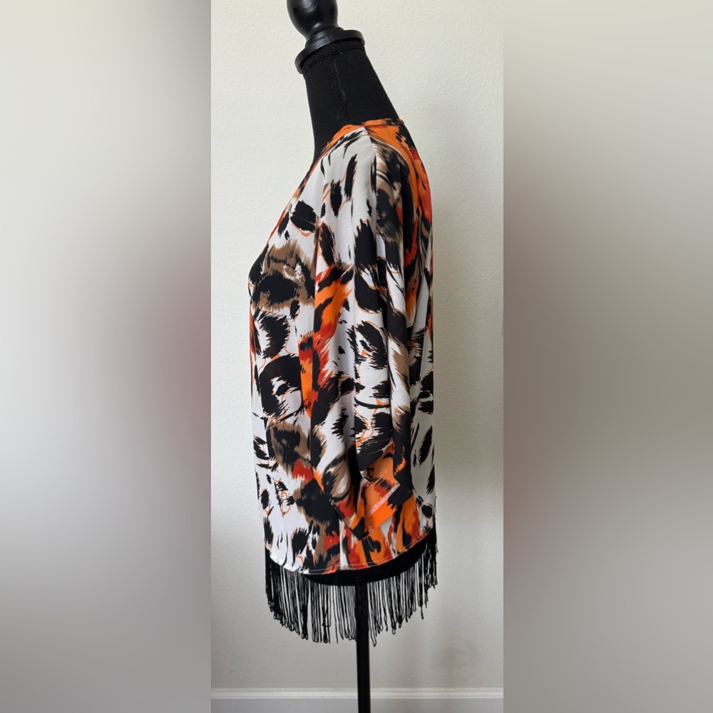 INC International Concepts Orange and Black Cape - Picture 2 of 6